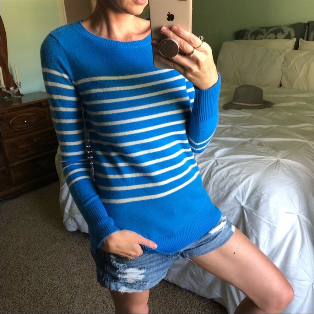 100% 2-ply Cashmere Striped Sweater